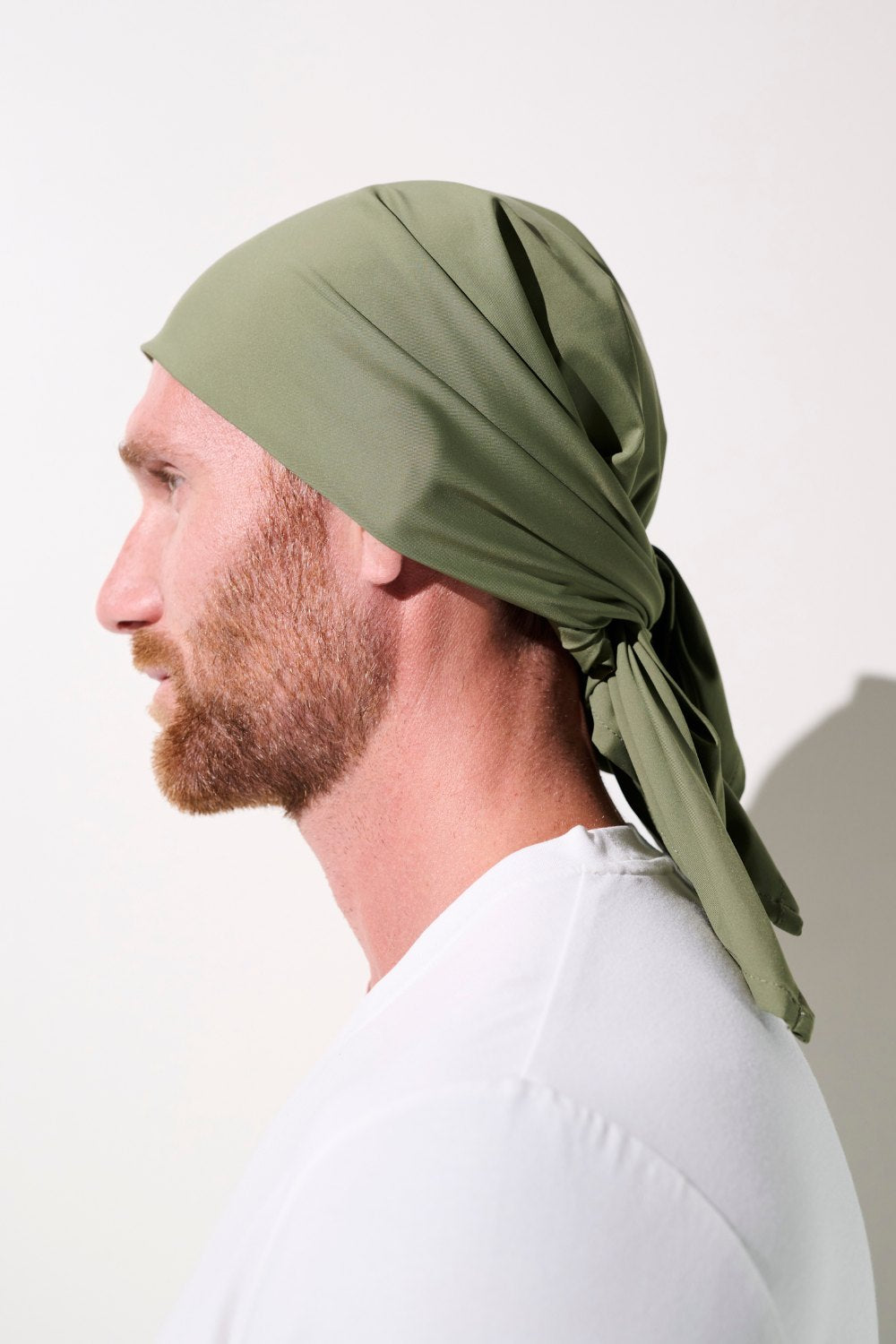 Bandana anti-UV - Oasis vert olive pour homme, léger et confortable, idéal pour la protection solaire.