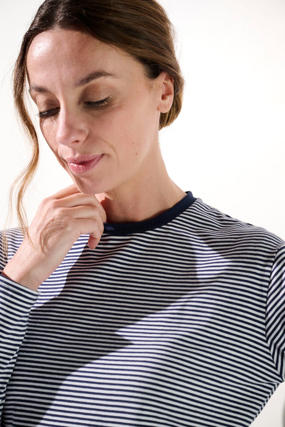 T-shirt anti-UV - La Rochelle à rayures pour femme, UPF 50+, léger, idéal pour une protection solaire quotidienne.