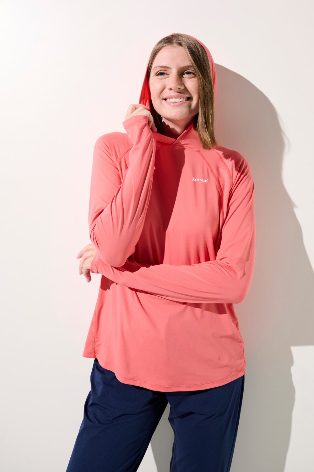 T-shirt anti-UV à capuche - Oasis, femme en manches longues, léger et respirant, protection solaire UPF 50+.