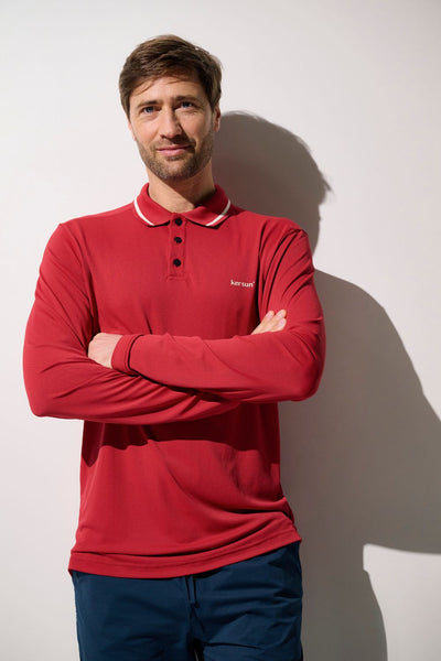 Polo anti-UV - Augusta rouge pour homme, léger et respirant, offrant protection UPF 50+ pour le sport en plein air.