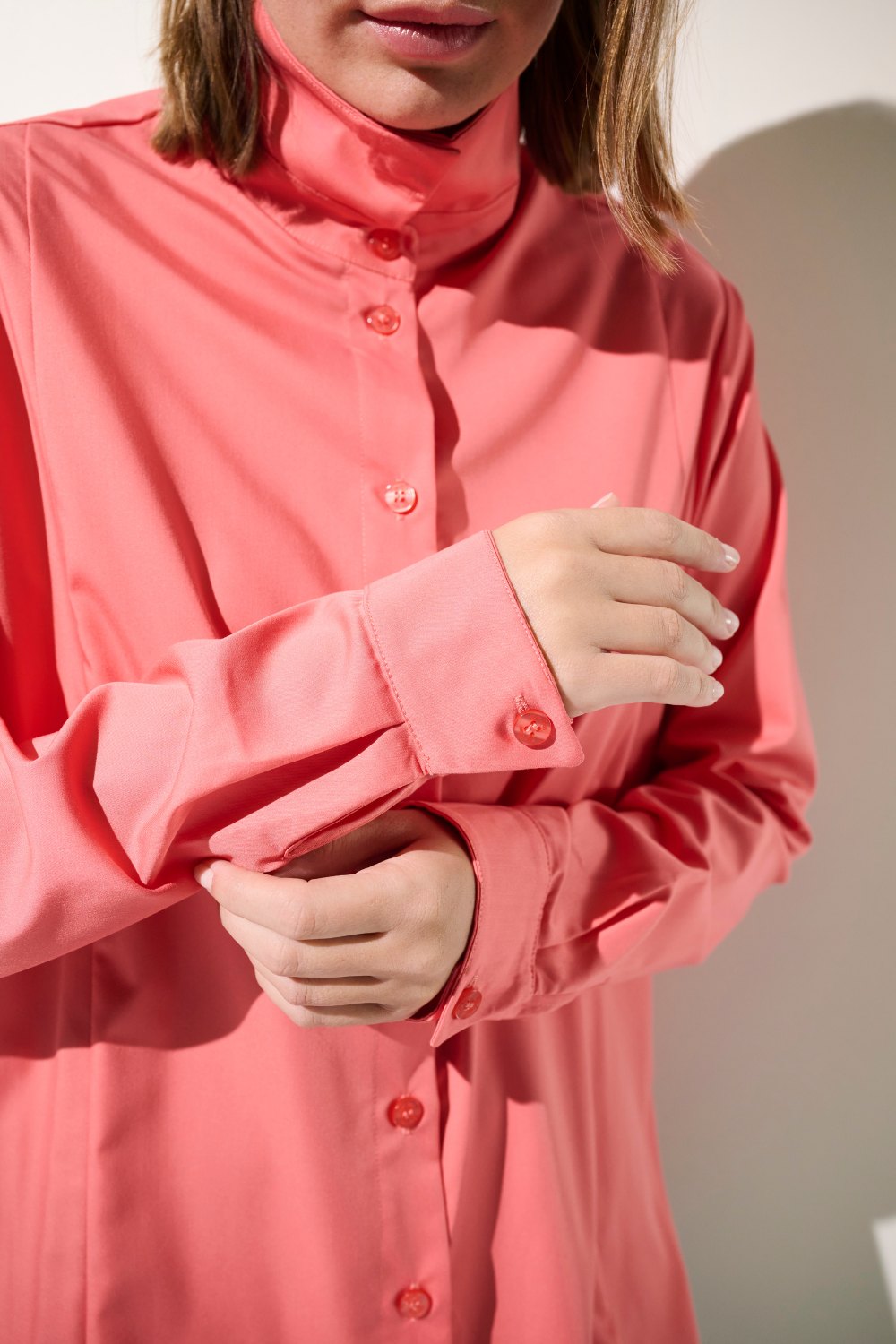 Chemise longue anti-UV - Antibes, rose, légère et respirante, parfaite pour le confort au soleil, UPF 50+.
