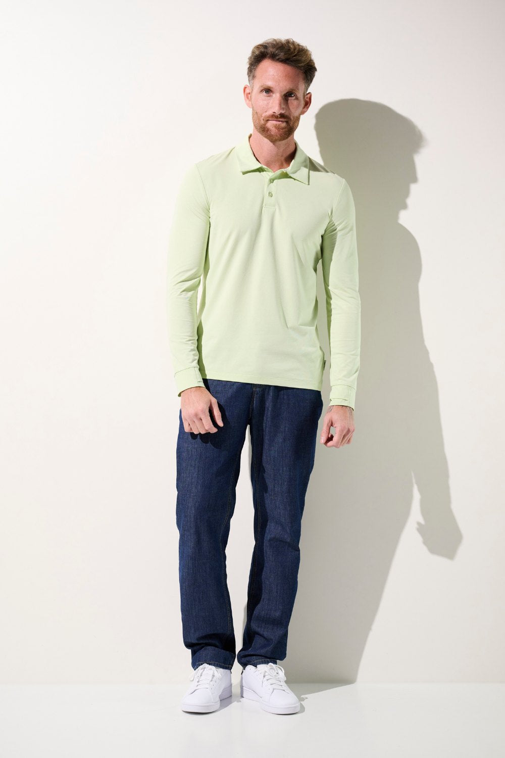 Polo anti-UV - Saint-Malo vert clair UPF 50+ pour homme, léger et respirant, parfait pour les sorties en plein air.