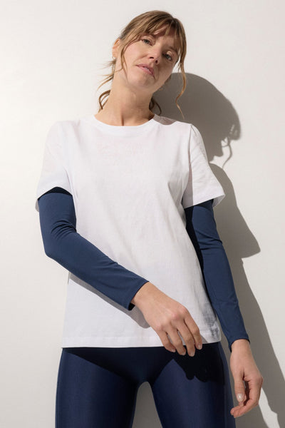 Manches anti-UV - Gobi en bleu pour femme, légères et respirantes, parfaites pour la protection solaire quotidienne.