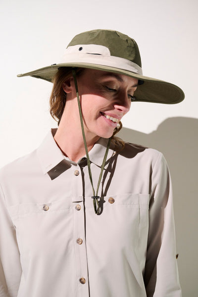 Chapeau anti-UV - Sequoia pour femme, léger et élégant, offrant protection solaire UPF 50+ lors de randonnées.