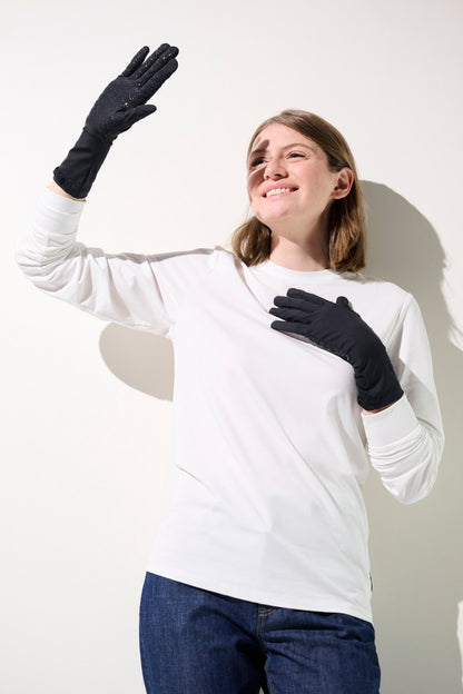 Gants anti-UV - Mojave noirs pour femme, offrant protection solaire UPF 50+ en extérieur et confort.
