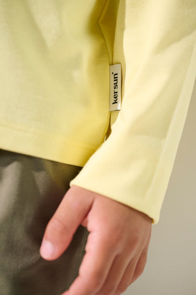 T-shirt anti-UV - Saint-Malo jaune pour enfant, léger et confortable, avec protection UPF 50+ de la marque Ker Sun.