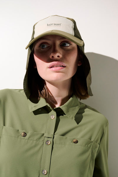 Casquette anti-UV - Sequoia en vert olive pour femme, protection solaire UPF 50+, parfaite pour les activités en plein air.