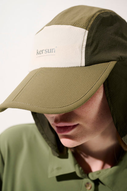 Casquette anti-UV - Sequoia de Ker Sun, protection solaire UPF 50+, femme en activité en extérieur.