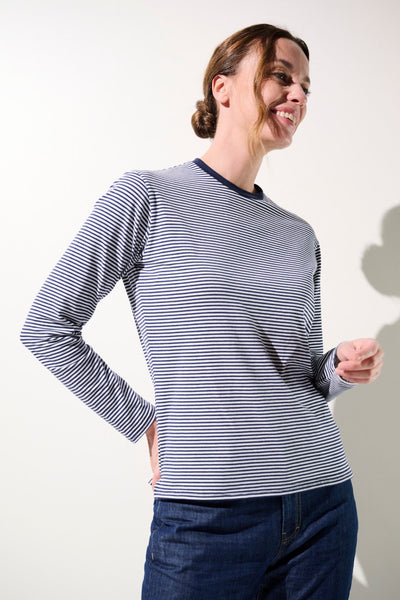 T-shirt anti-UV - La Rochelle, rayé à manches longues pour femme, UPF 50+, idéal pour une protection solaire quotidienne.