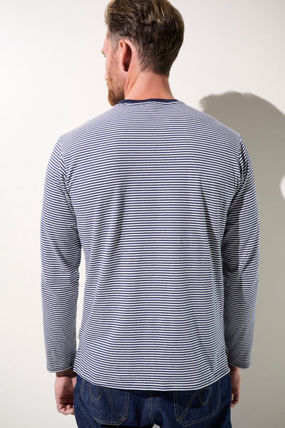 T-shirt anti-UV - La Rochelle à rayures, manches longues, UPF 50+, pour homme, parfait pour les activités extérieures.