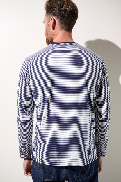 T-shirt anti-UV - La Rochelle à rayures, manches longues, UPF 50+, pour homme, parfait pour les activités extérieures.