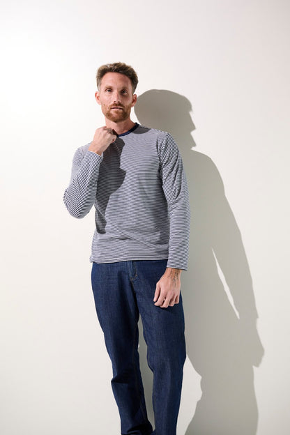 T-shirt anti-UV - La Rochelle à rayures pour homme, confortable et léger, idéal pour les activités en extérieur.