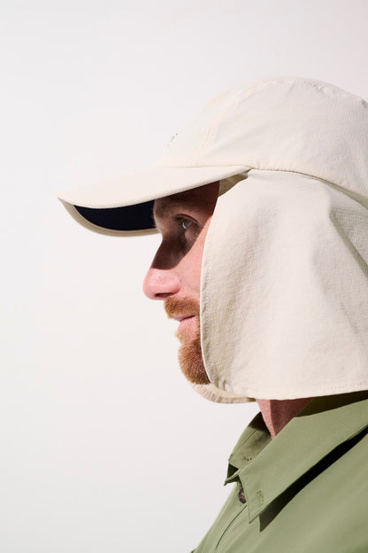 Casquette anti-UV - Sequoia beige pour homme, offrant protection solaire complète et maintien lors des activités extérieures.