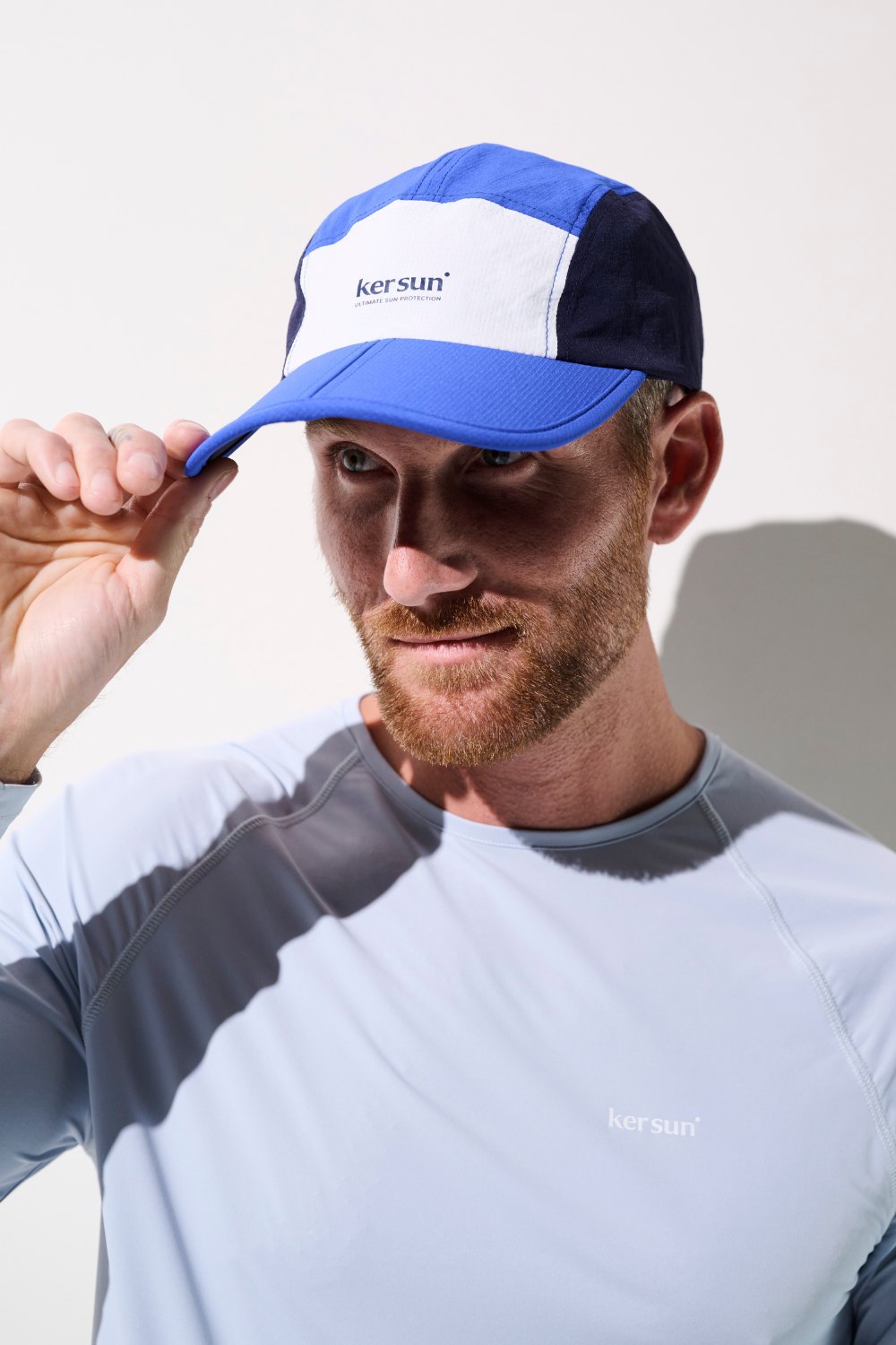 Casquette anti-UV - Sequoia bleue pour homme, offrant protection solaire UPF 50+ lors d'activités sportives.