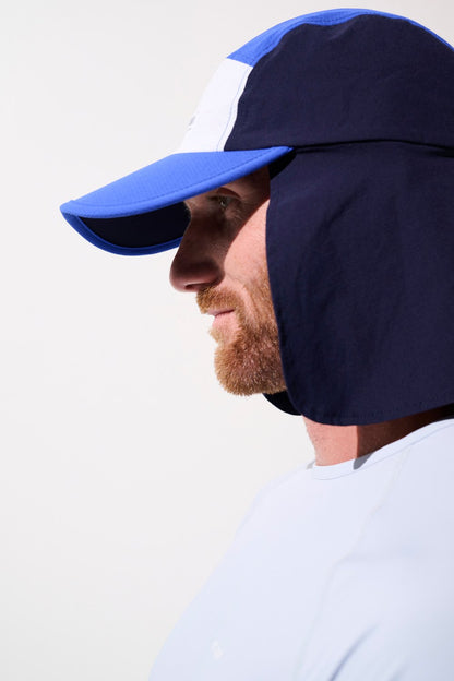 Casquette anti-UV - Sequoia bleu pour homme, offrant une protection solaire UPF 50+ et confort optimal.