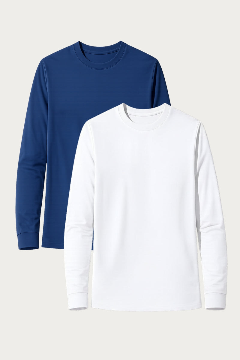 SÆT - 2 x UV T-shirt - Saint-Malo (Havblå/Hvid)