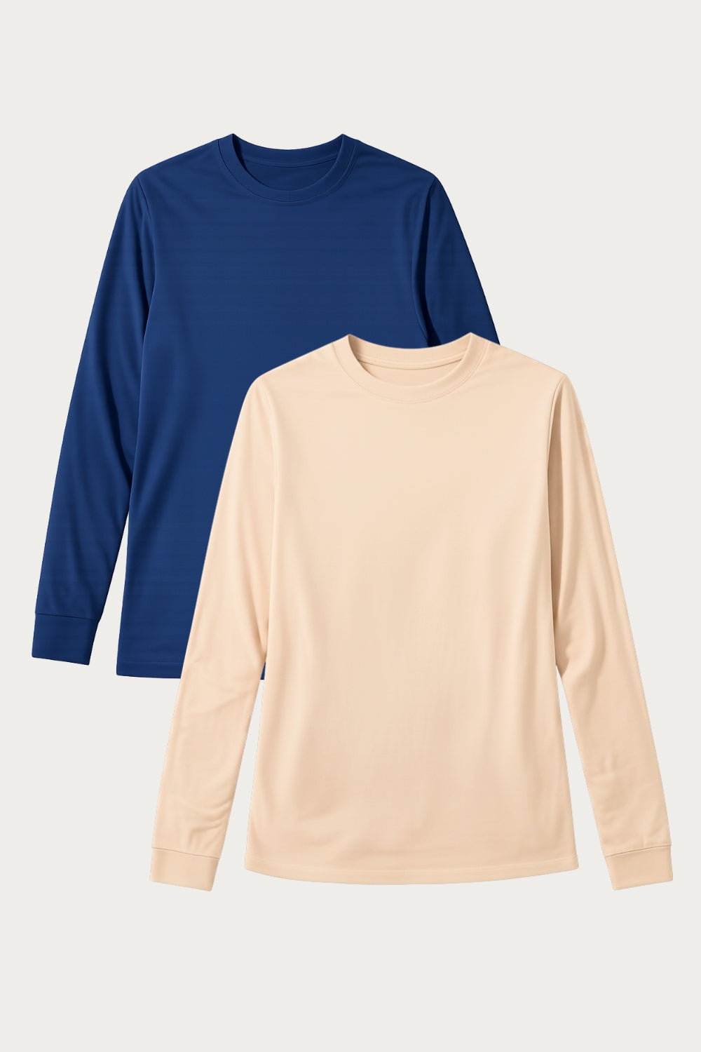 SÆT - 2 x UV T-shirt - Saint-Malo (Havblå/Lys mokka)