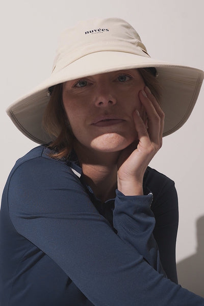 Chapeau anti-UV - Augusta beige, léger et élégant, idéal pour la protection solaire pour femme.